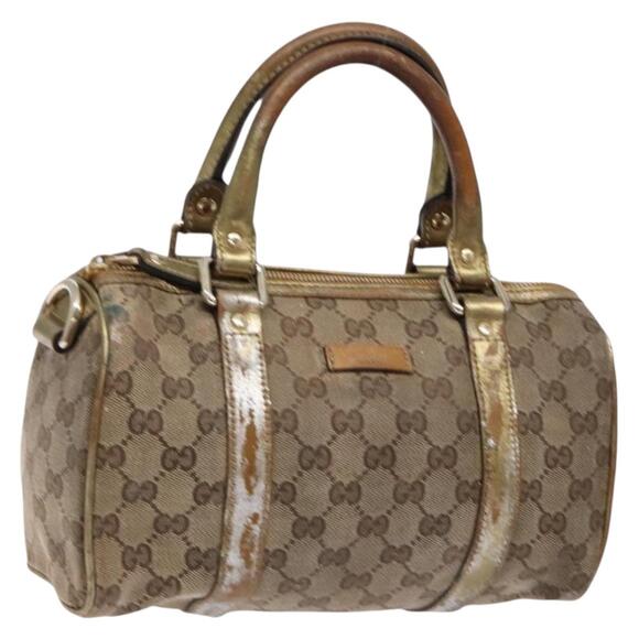 GUCCI GG Crystal Hand Bag Beige Gold - Picture 1 of 16